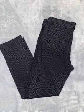 Amanda & Chelsea Black Grid-Pattern Skinny Pants